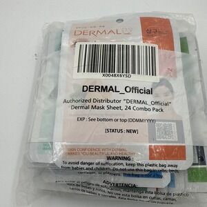 DERMAL Korean Collagen Face Mask Sheet Hydrating Soothing 24 Combo Pack Sealed